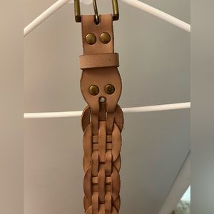 Used Gap Light Tan Braided Leather Belt - Size L